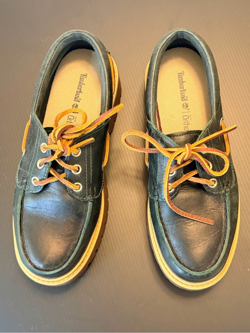 Timberland Forest Green Women's Stone Street Platform Boat Shoe Size 7